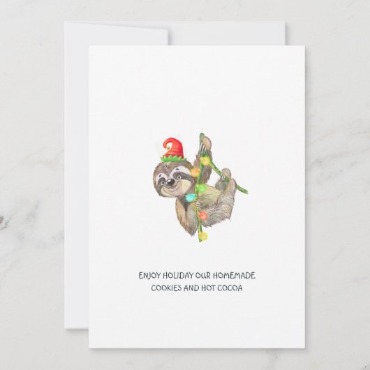 Funny Santa Gnomes kerst Holiday Open House Kaart (Achterkant)