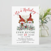 Funny Santa Gnomes kerst Holiday Open House Kaart (Staand voorkant)