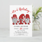 Funny Santa Gnomes kerst Holiday Open House Kaart (Staand voorkant)