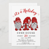 Funny Santa Gnomes kerst Holiday Open House Kaart (Voorkant / Achterkant)