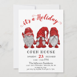 Funny Santa Gnomes kerst Holiday Open House Kaart