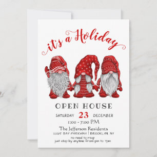 Funny Santa Gnomes kerst Holiday Open House Kaart