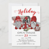 Funny Santa Gnomes kerst Holiday Open House Kaart (Voorkant)