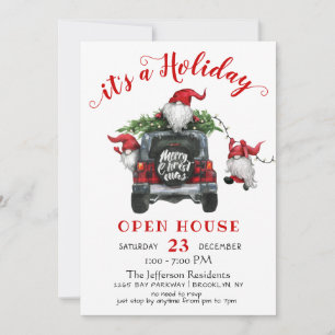 Funny Santa Gnomes kerst Holiday Open House Kaart