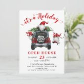 Funny Santa Gnomes kerst Holiday Open House Kaart (Staand voorkant)