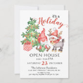 Funny Santa Gnomes kerst Holiday Open House Kaart (Voorkant)