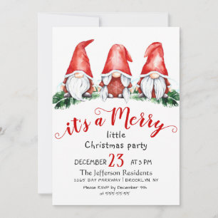 Funny Santa Gnomes Merry kerst Little Party in Kaart