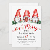 Funny Santa Gnomes Merry kerst Little Party in Kaart (Voorkant / Achterkant)