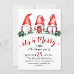 Funny Santa Gnomes Merry kerst Little Party in Kaart<br><div class="desc">Funny Santa Gnomes Merry Christmas Little Party Invitation.</div>