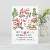 Funny Santa Gnomes Merry-kerstfeest Kaart (Staand voorkant)