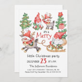 Funny Santa Gnomes Merry-kerstfeest Kaart (Voorkant / Achterkant)