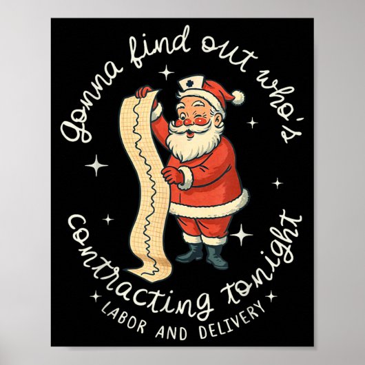 Funny Santa Gonna Find Out Who's Is Contracting To Poster (Voorkant)