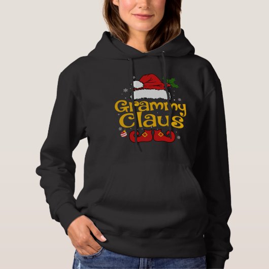 Funny Santa Grammy Claus met kerstwedstrijd Hoodie (Voorkant)