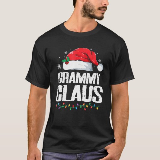 Funny Santa Grammy Claus met kerstwedstrijd T-shirt (Voorkant)
