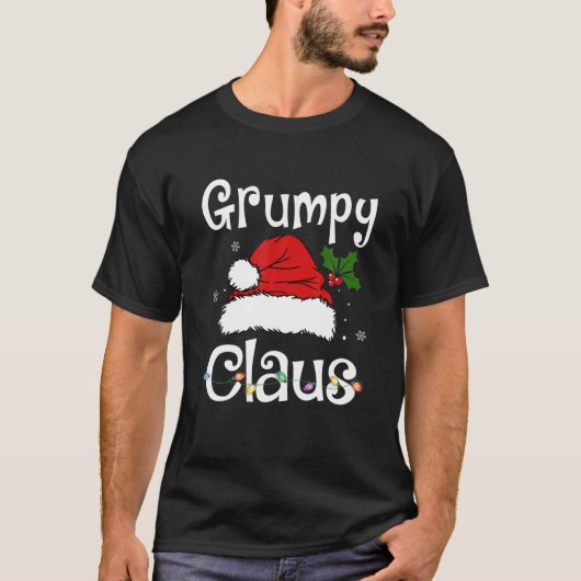 Funny Santa Grumpy Claus kerstwedstrijd familie T-shirt (Voorkant)