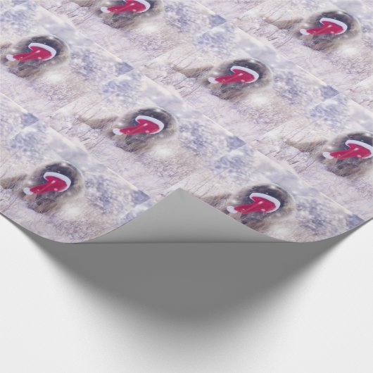 Funny Santa hat Cadeaupapier (Hoek)