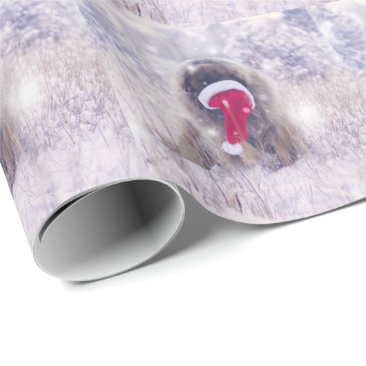 Funny Santa hat Cadeaupapier (Rol Hoek)