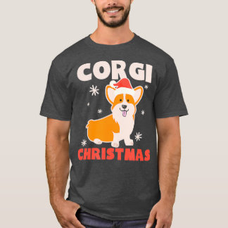 Funny Santa Hat Design Corgi Kerstmis T-shirt