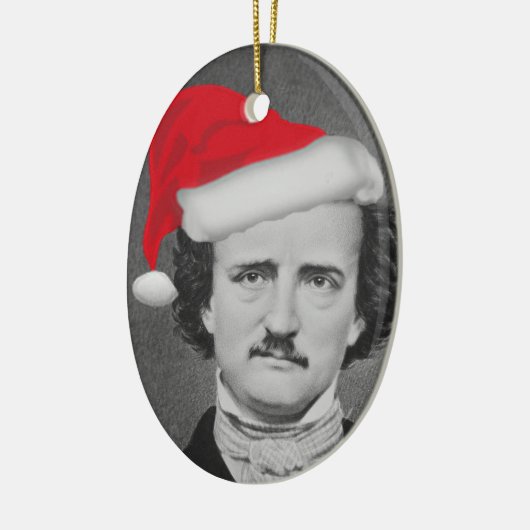 Funny Santa hat Edgar A. Pooe kerstversiering Keramisch Ornament (Links)
