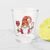 Funny Santa Hat Gnome Shot Glas (Voorkant)