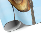 Funny Santa Hat Horse Kerstmis Cadeaupapier (Rol Hoek)