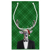 Funny Santa Hat Kerstmis Deer Green Pset Klein Cadeauzakje (Achterkant)