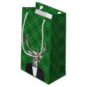 Funny Santa Hat Kerstmis Deer Green Pset Klein Cadeauzakje (Achterkant Gekanteld)