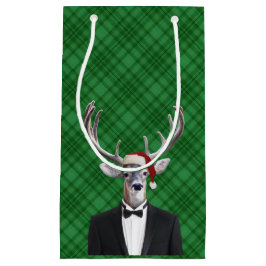 Funny Santa Hat Kerstmis Deer Green Pset Klein Cadeauzakje