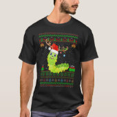 Funny Santa Hat Matching Ugly Caterpijler Christma T-shirt (Voorkant)