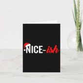Funny Santa Hat Naughty Nice List Quote Nice-ish Kaart (Voorkant)