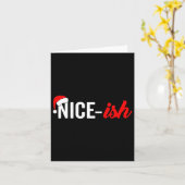 Funny Santa Hat Naughty Nice List Quote Nice-ish Kaart (Gele Bloem)