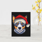 Funny Santa Hat Xmas Pajamas Blue Heeler Dog Chris Kaart (Gele Bloem)