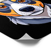 Funny Santa Hat Xmas Pajamas Blue Heeler Dog Chris Poster (Hoek)