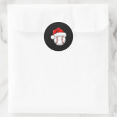 Funny Santa Hat Xmas Srt Lover Christmas Baseball  Ronde Sticker (Tas)