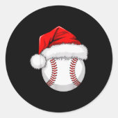 Funny Santa Hat Xmas Srt Lover Christmas Baseball  Ronde Sticker (Voorkant)