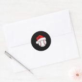 Funny Santa Hat Xmas Srt Lover Christmas Baseball  Ronde Sticker (Envelop)