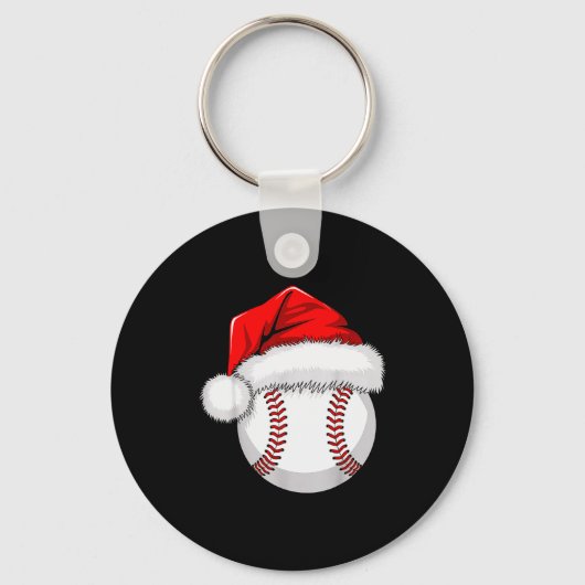 Funny Santa Hat Xmas Srt Lover Christmas Baseball  Sleutelhanger (Voorkant)