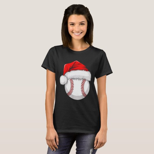 Funny Santa Hat Xmas Srt Lover Christmas Baseball  T-shirt (Voorkant volledig)