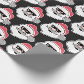 Funny Santa Head met Glansklare moderne mas Cadeaupapier (Hoek)