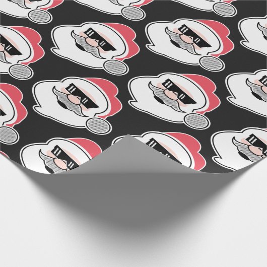 Funny Santa Head met Glansklare moderne mas Cadeaupapier (Hoek)