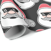 Funny Santa Head met Glansklare moderne mas Cadeaupapier (Rol Hoek)