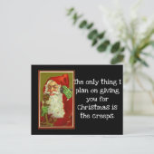 Funny  Santa Holiday Briefkaart (Staand voorkant)