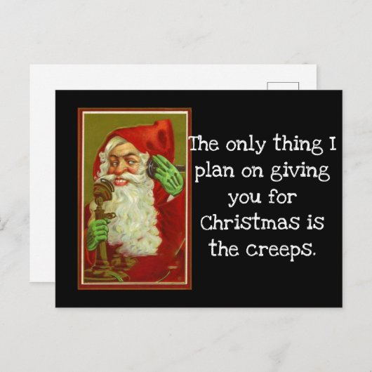 Funny  Santa Holiday Briefkaart (Voorkant / Achterkant)