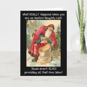 Funny  Santa Holiday Card Feestdagen Kaart