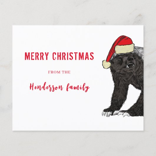 Funny Santa honey badger met kerstironie (Achterkant)