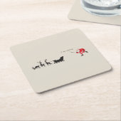 Funny santa 'I am coming' for sleigh Kartonnen Onderzetters (Schuin)