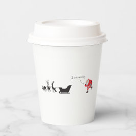 Funny santa 'I am coming' for sleigh Papieren Bekers