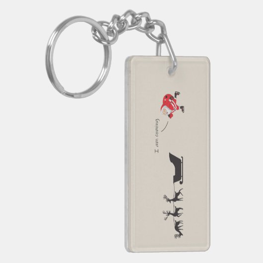 Funny santa 'I am coming' for sleigh Sleutelhanger (Voorkant Links)