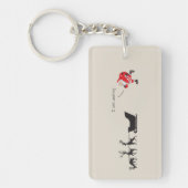 Funny santa 'I am coming' for sleigh Sleutelhanger (Voorkant)