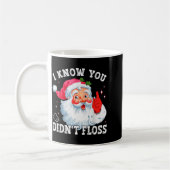 Funny Santa I Know You Didn't Floss Dentist Dental Koffiemok (Links)